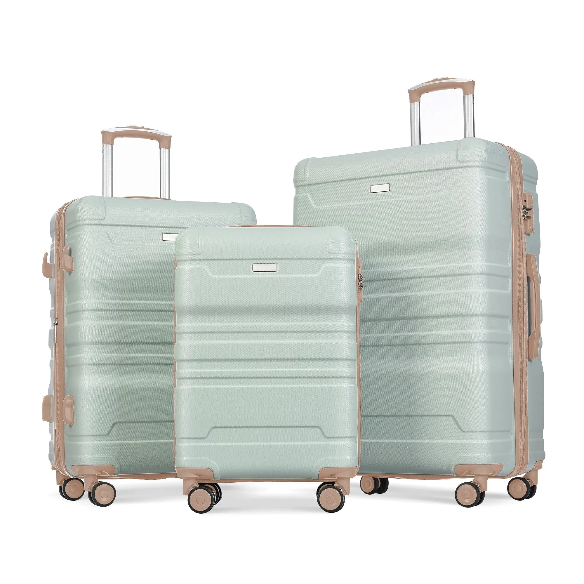 3 Pcs Luggage Set, Expandable ABS Hardshell Suitcases Spinner Wheels with TSA Lock 20''24''28''