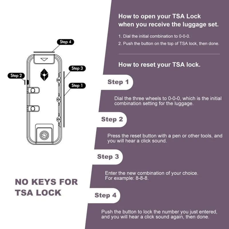 3 Piece ABS Lightweight Suitcase Luggage Sets with Two Hooks,TSA Lock