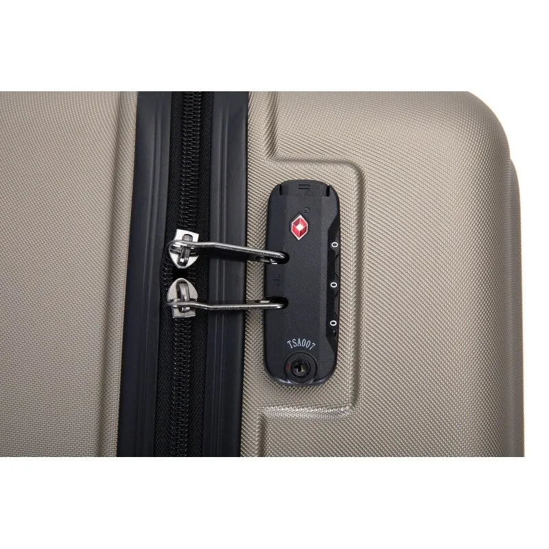 3 Piece ABS Lightweight Suitcase Luggage Sets with Two Hooks,TSA Lock