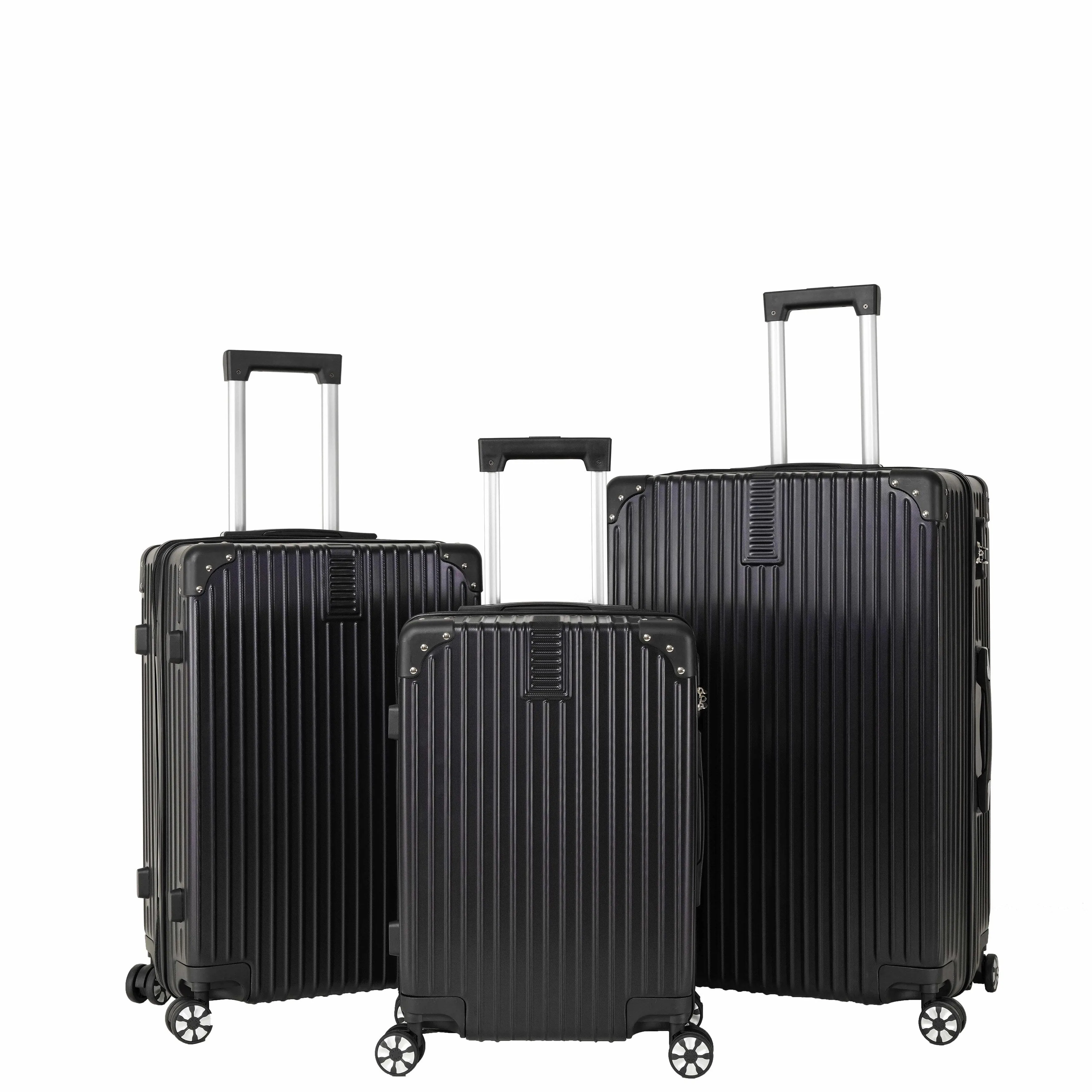 3-piece Luggage Set with Hiking Bag and Password Lock & Rollers Wheels
