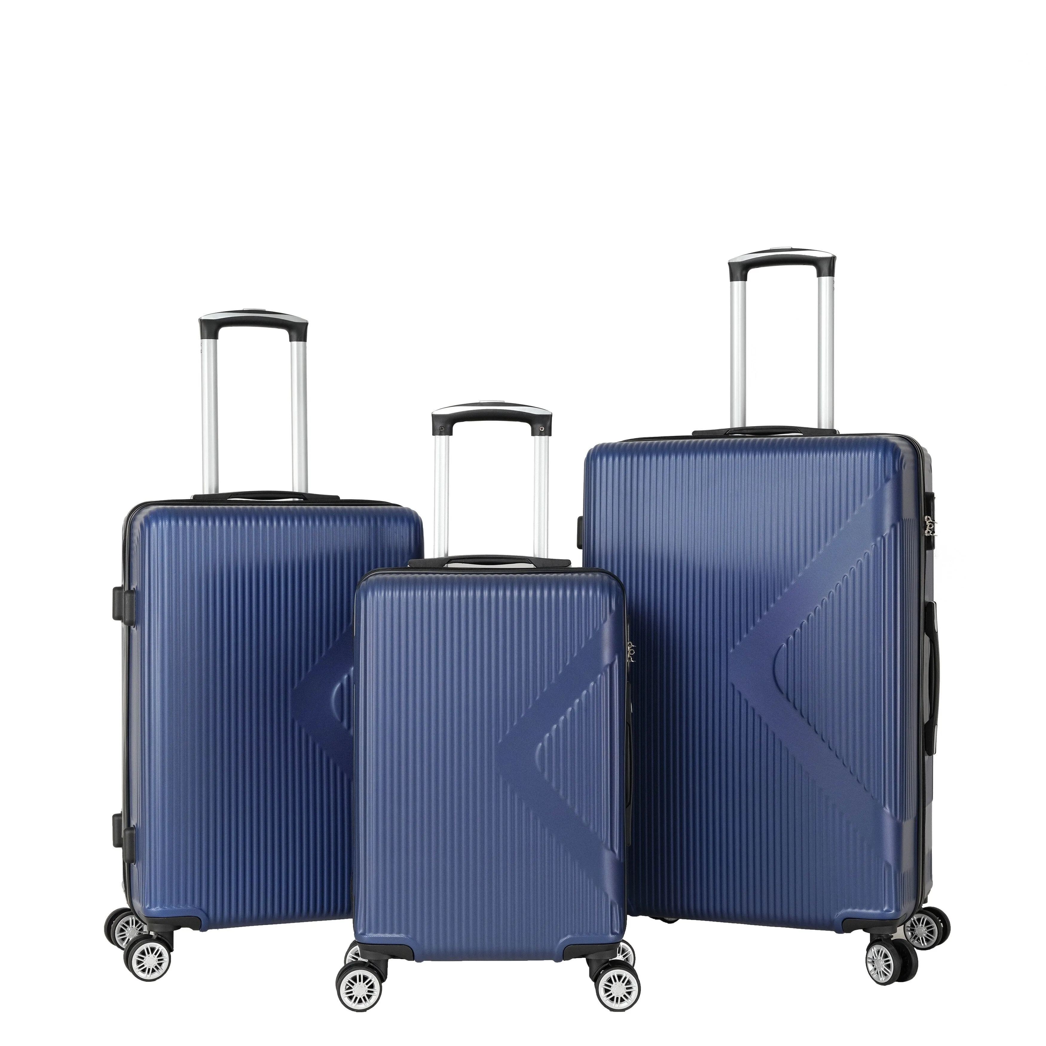 3-piece Luggage Set with Hiking Bag and Password Lock & Rollers Wheels