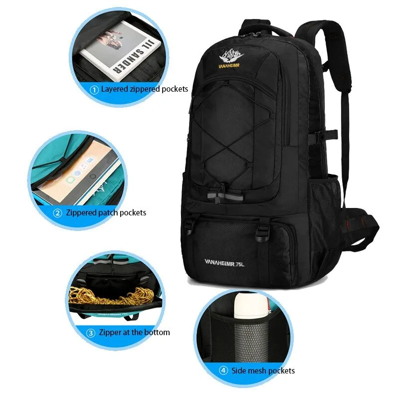 3-piece Luggage Set with Hiking Bag and Password Lock & Rollers Wheels