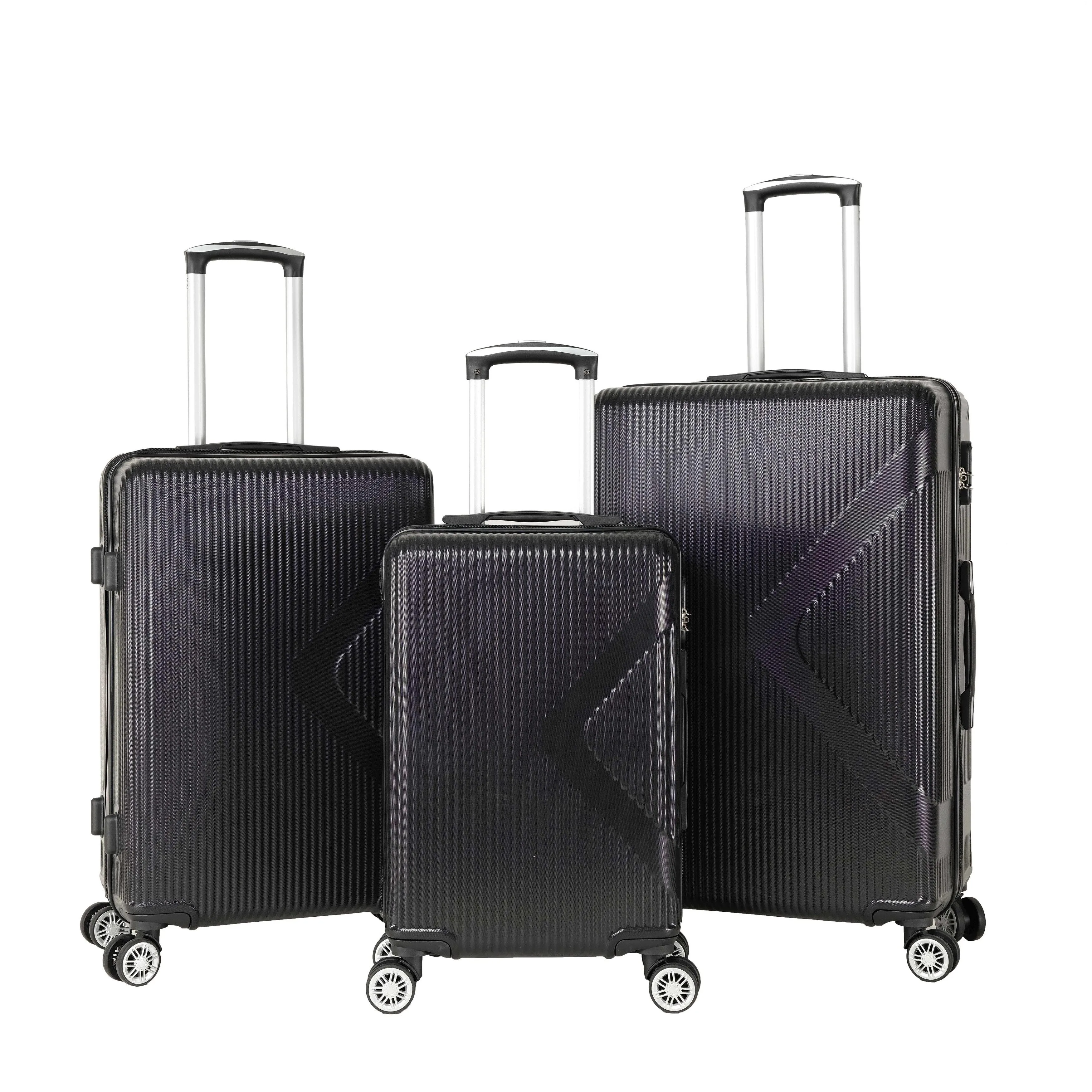 3-piece Luggage Set with Hiking Bag and Password Lock & Rollers Wheels