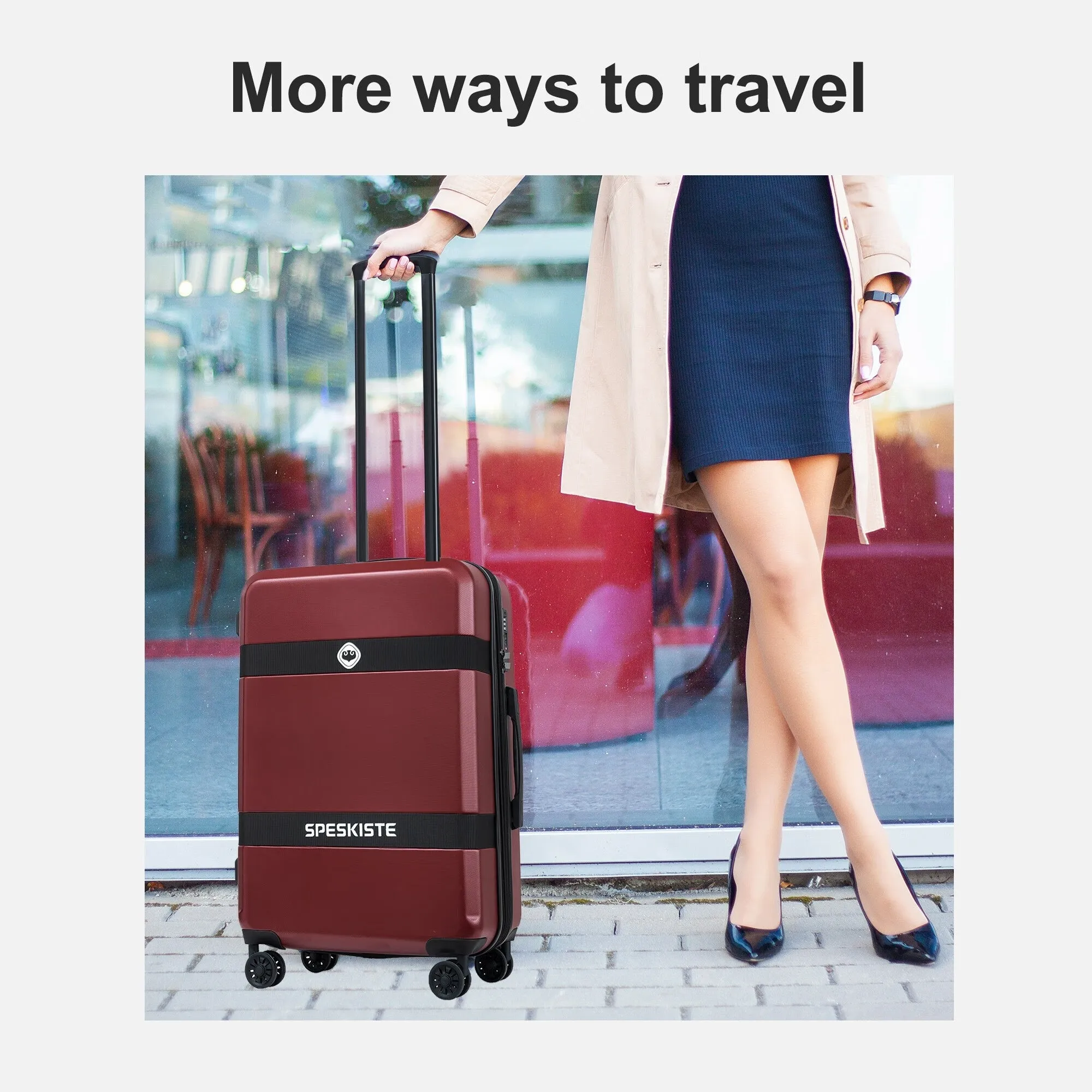 3 Piece Luggage Sets Expandable ABS PC with Spinner Wheels Lightweight TSA Lock