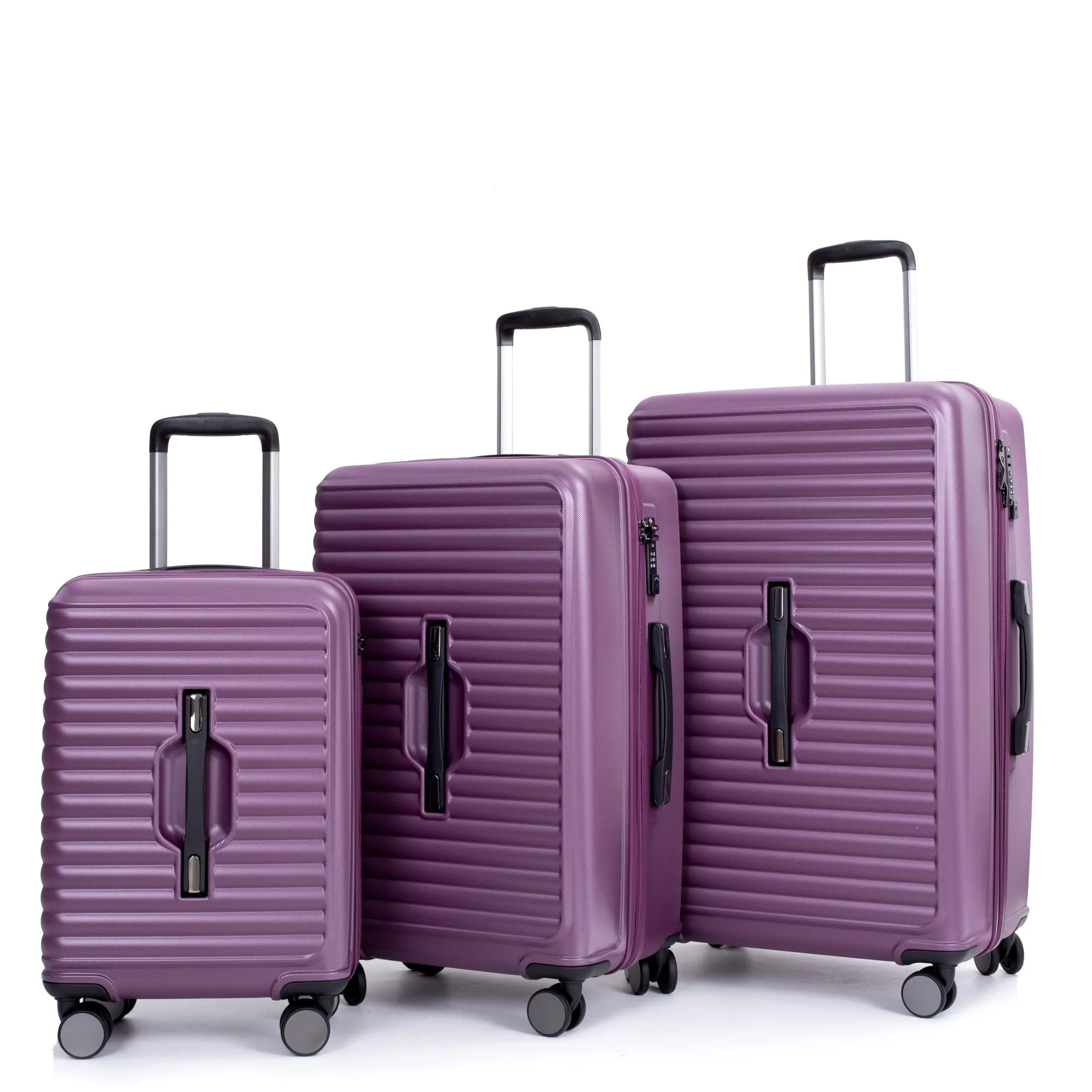 3 Piece Luggage Sets PC ABS Lightweight Suitcase with Two Hooks, 360° Double Spinner Wheels, TSA Lock, (21/25/29)