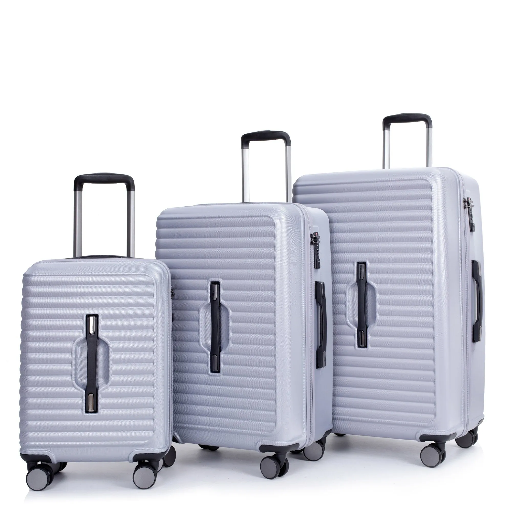 3 Piece Luggage Sets PC ABS Lightweight Suitcase with Two Hooks, 360° Double Spinner Wheels, TSA Lock, (21/25/29)