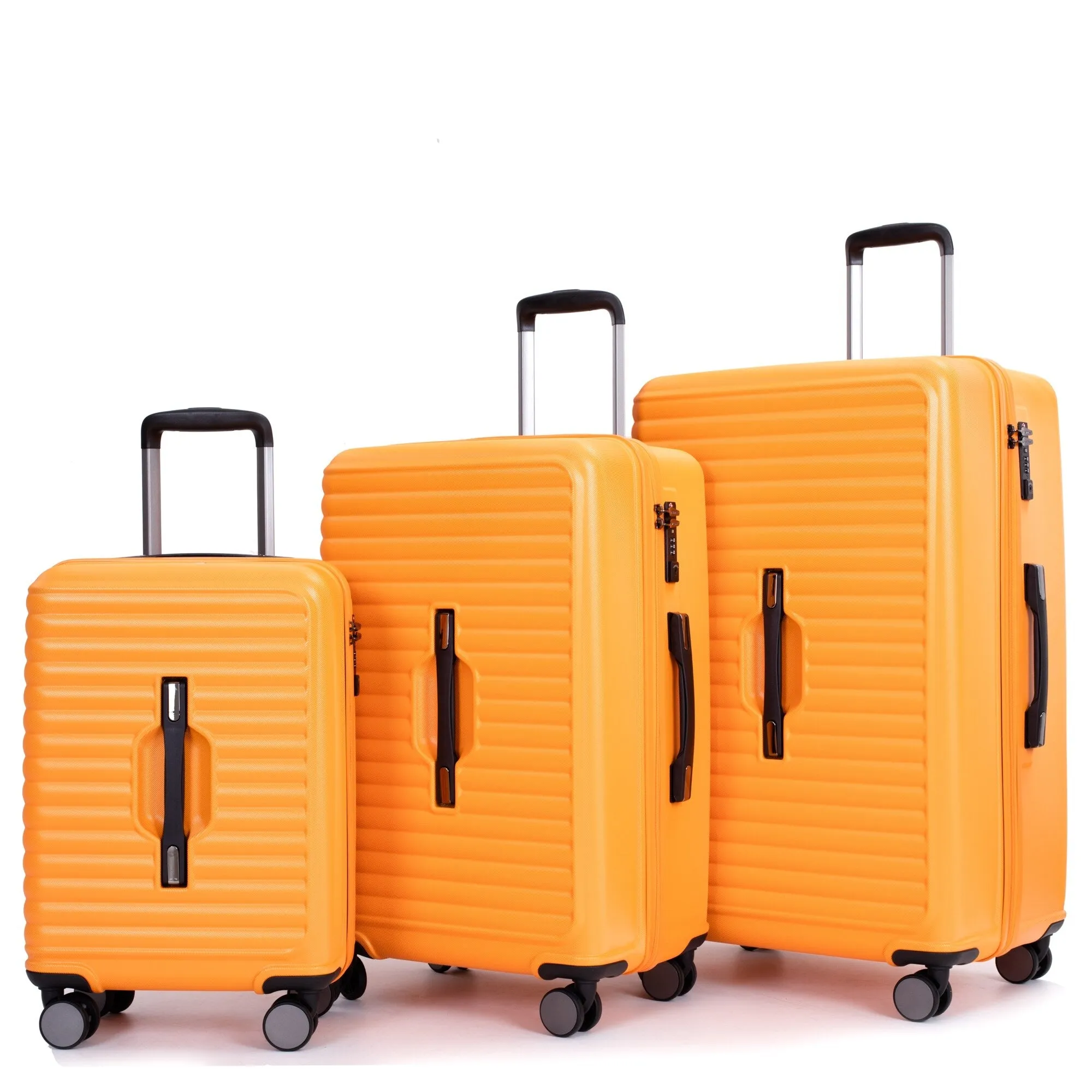 3 Piece Luggage Sets PC ABS Lightweight Suitcase with Two Hooks, 360° Double Spinner Wheels, TSA Lock, (21/25/29)