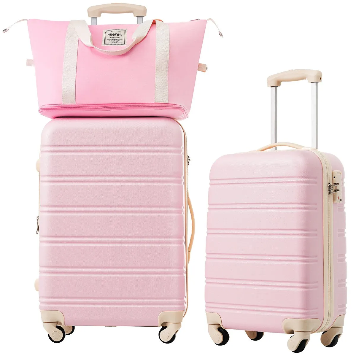 3-Piece Modern Hardshell Luggage Sets, 20'' 24'' Suitcase Bag, Lightweight Luggage with Spinner Wheels and TSA Lock