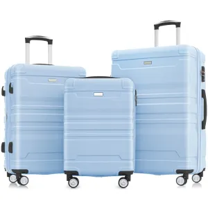 3-Piece Sets New Luggage Sets, ABS Suitcases, Expandable Luggage Trunk Set with Spinner Wheels and Side Hook