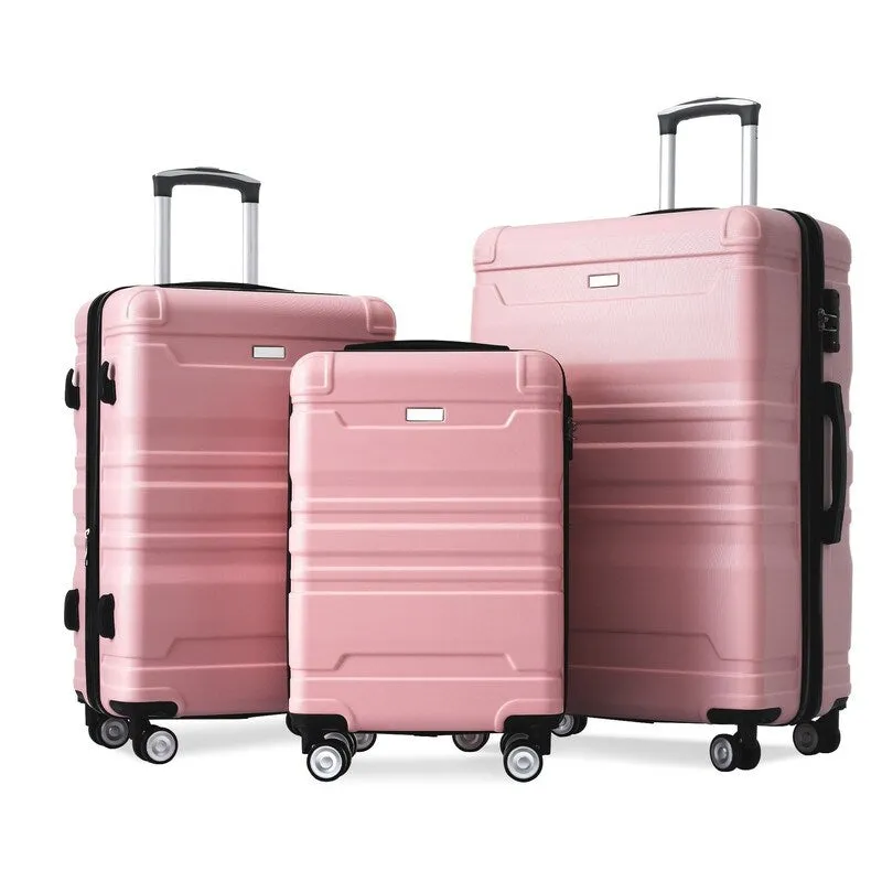 3-Piece Sets New Luggage Sets, ABS Suitcases, Expandable Luggage Trunk Set with Spinner Wheels and Side Hook