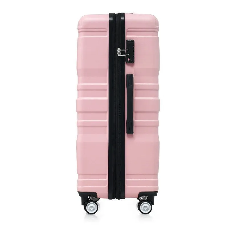 3-Piece Sets New Luggage Sets, ABS Suitcases, Expandable Luggage Trunk Set with Spinner Wheels and Side Hook