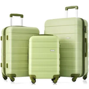 3pcs Clearance Luggage Hardside Lightweight Durable Suitcase sets Spinner Wheels Suitcase with TSA Lock 20''24''28''