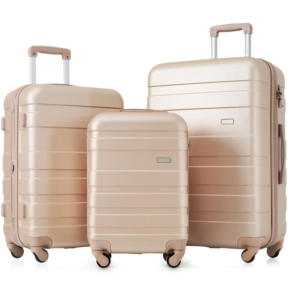 3pcs Clearance Luggage Hardside Lightweight Durable Suitcase sets Spinner Wheels Suitcase with TSA Lock 20''24''28''
