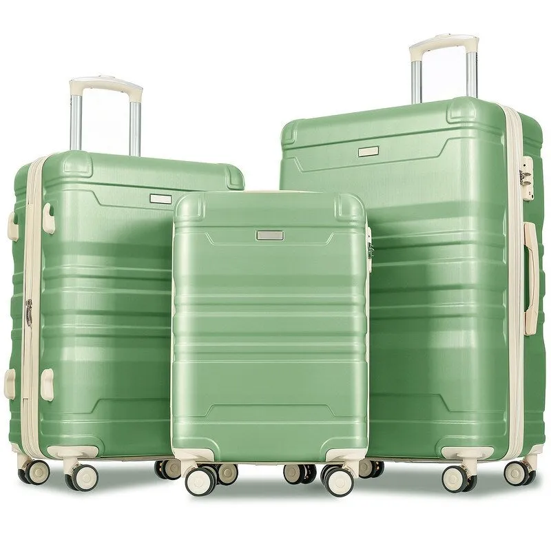 3PCS Expandable ABS Hardshell Suitcase Luggage Sets with TSA Lock,20"/24"/28"