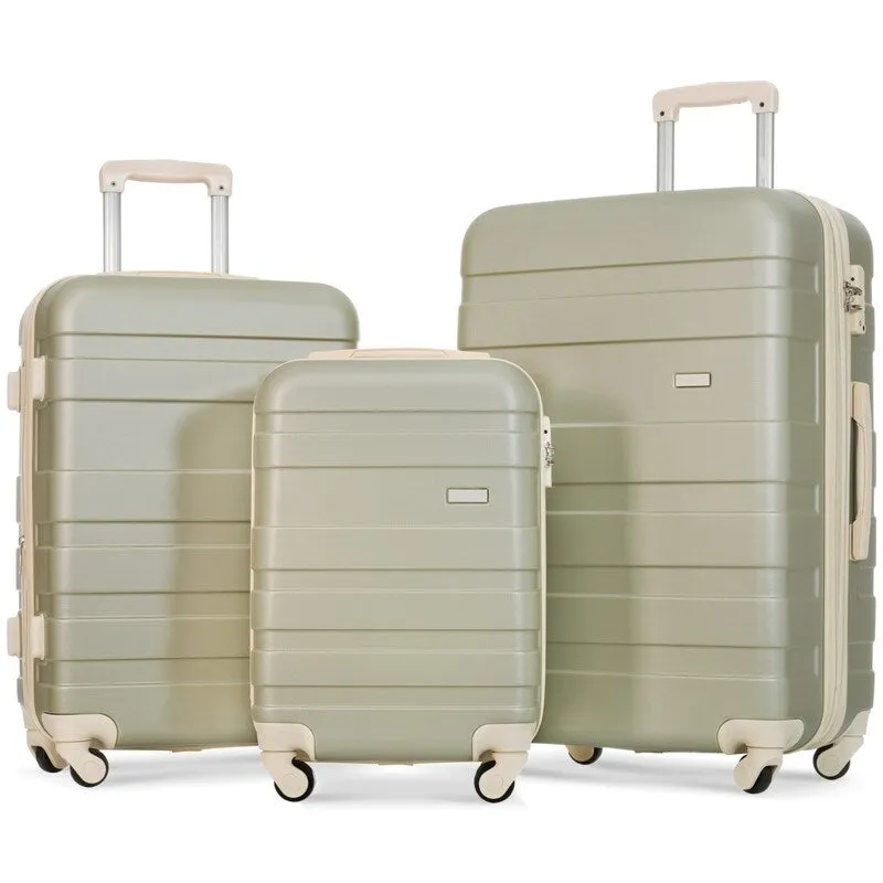 3PCS Expandable Luggage Sets ABS Hardshell Suitcase with TSA Lock and Spinner Wheels