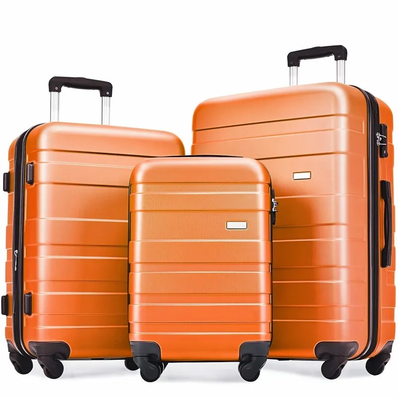3PCS Expandable Luggage Sets ABS Hardshell Suitcase with TSA Lock and Spinner Wheels