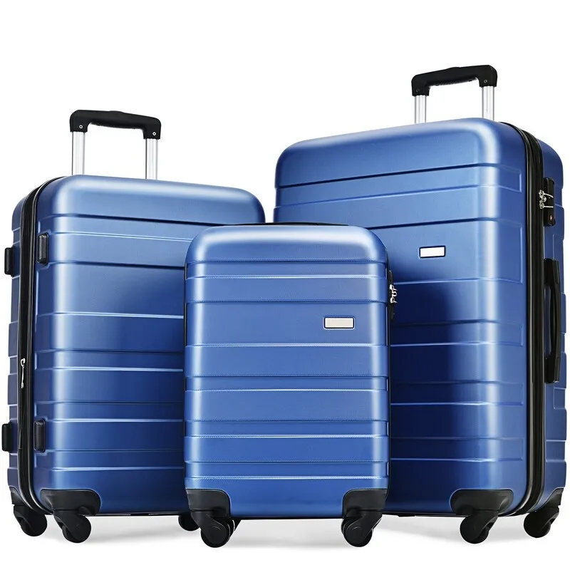 3PCS Expandable Luggage Sets ABS Hardshell Suitcase with TSA Lock and Spinner Wheels
