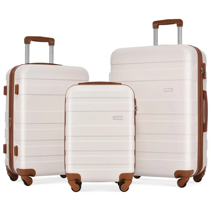 3PCS Expandable Luggage Sets ABS Hardshell Suitcase with TSA Lock and Spinner Wheels