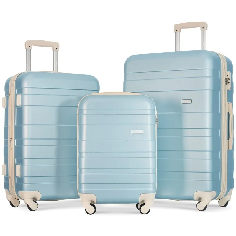 3PCS Expandable Luggage Sets ABS Hardshell Suitcase with TSA Lock and Spinner Wheels