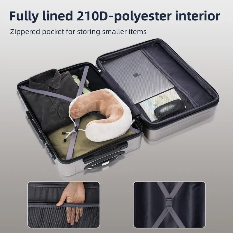 3PCS Expandable Luggage Sets ABS Hardshell Suitcase with TSA Lock and Spinner Wheels