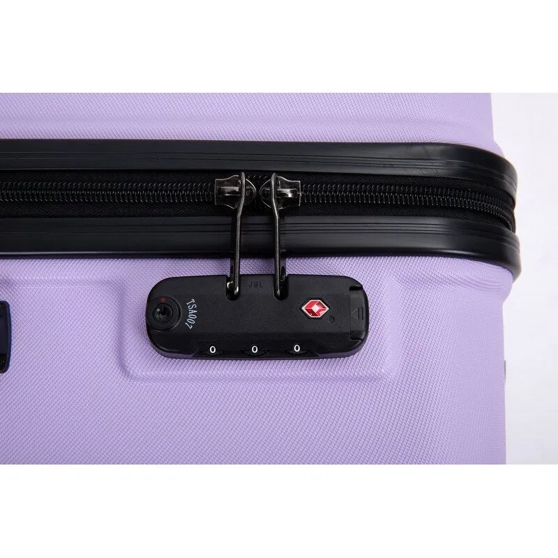 3Pcs Luggage Sets ABS Lightweight Suitcase with Two Hooks,Spinner Wheels and TSA Lock