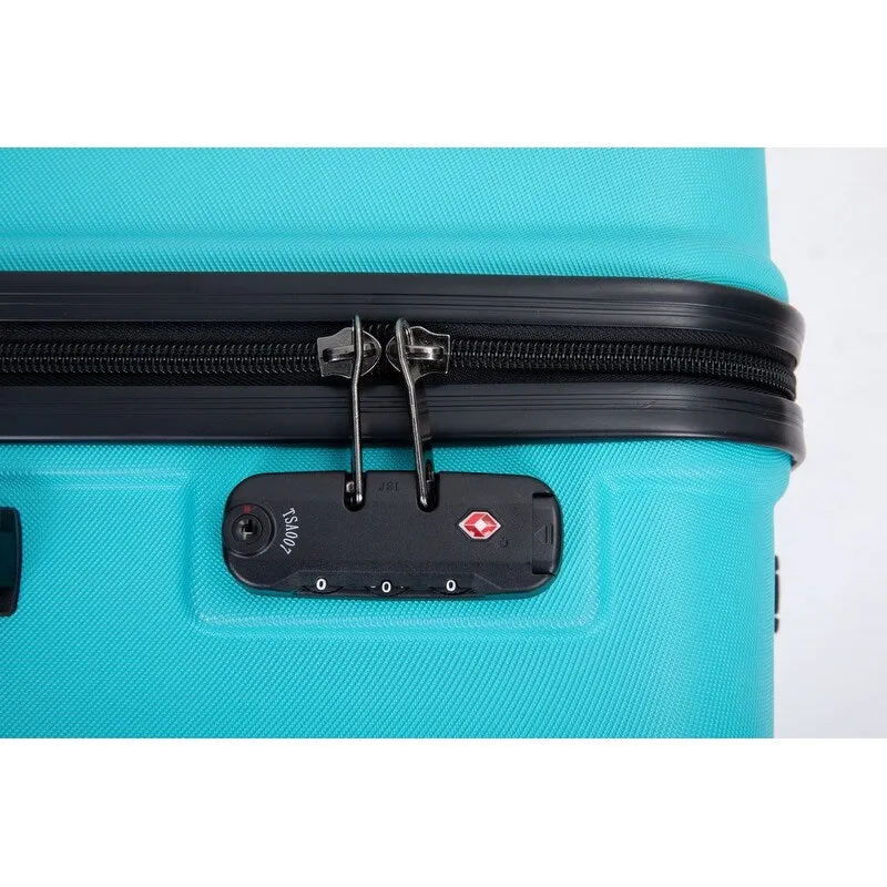 3Pcs Luggage Sets ABS Lightweight Suitcase with Two Hooks,Spinner Wheels and TSA Lock