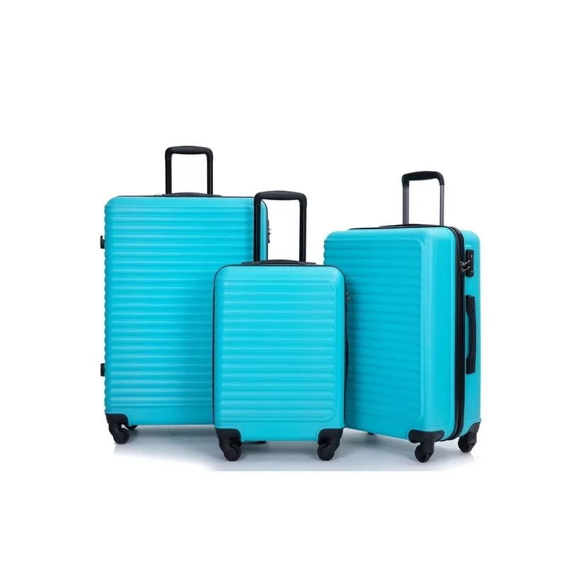 3Pcs Luggage Sets ABS Lightweight Suitcase with Two Hooks,Spinner Wheels and TSA Lock