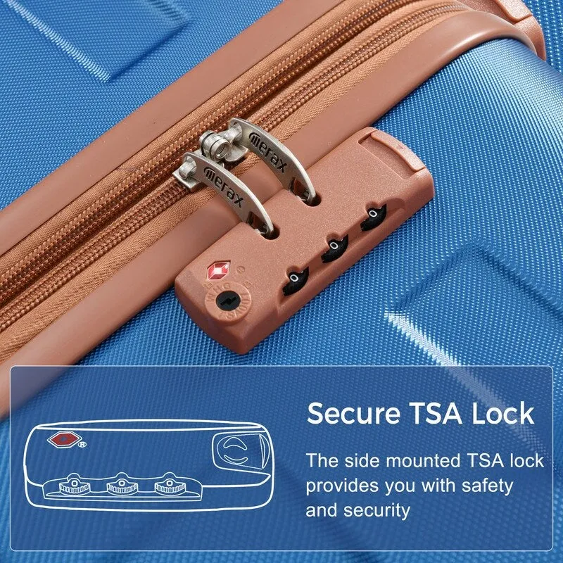3Pcs Luggage Sets Durable Suitcase Sets with Spinner Wheels and TSA Lock
