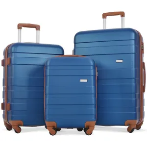 3Pcs Luggage Sets Durable Suitcase Sets with Spinner Wheels and TSA Lock