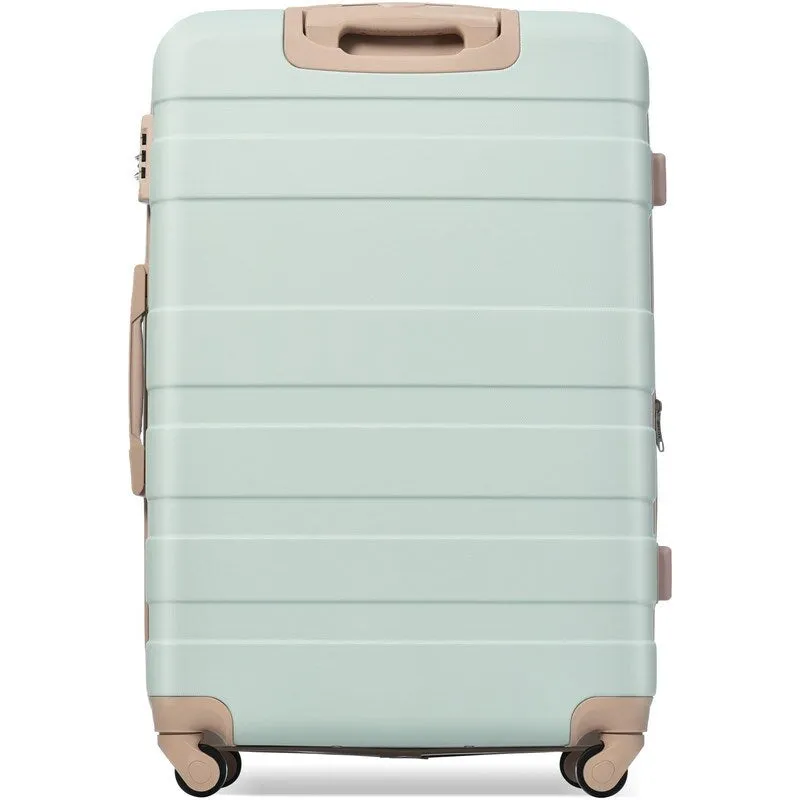 3pcs Luggage Sets, Expandable ABS Grey Green Suitcase sets with TSA Lock(20"24"28")