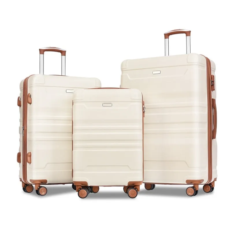 3PCS Luggage Sets Expandable ABS Suitcase with TSA Lock(20"/24"/28")
