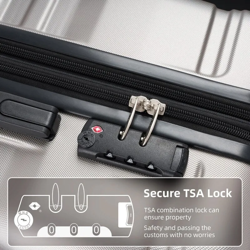 3PCS Luggage Sets Expandable ABS Suitcase with TSA Lock(20"/24"/28")