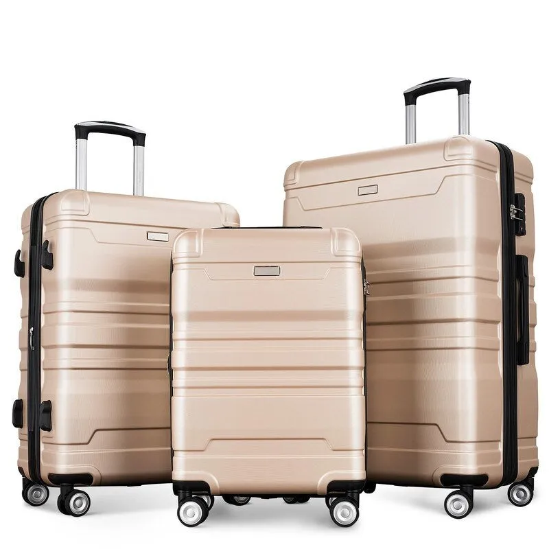 3PCS Luggage Sets Expandable ABS Suitcase with TSA Lock(20"/24"/28")