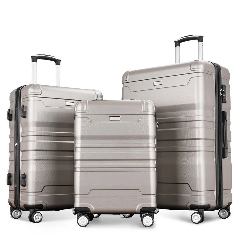 3PCS Luggage Sets Expandable ABS Suitcase with TSA Lock(20"/24"/28")