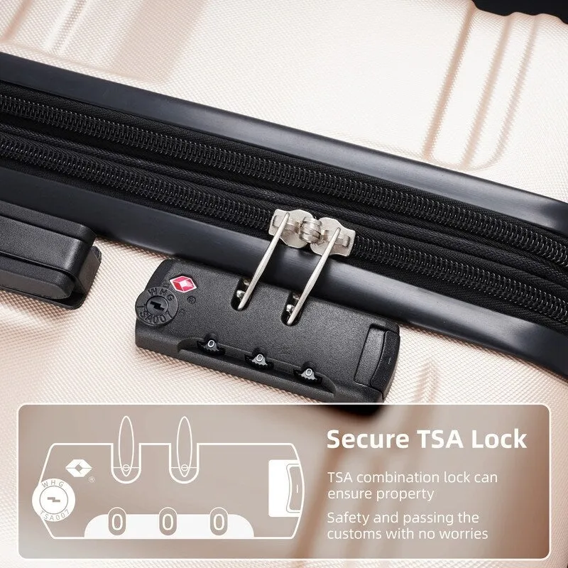 3PCS Luggage Sets Expandable ABS Suitcase with TSA Lock(20"/24"/28")