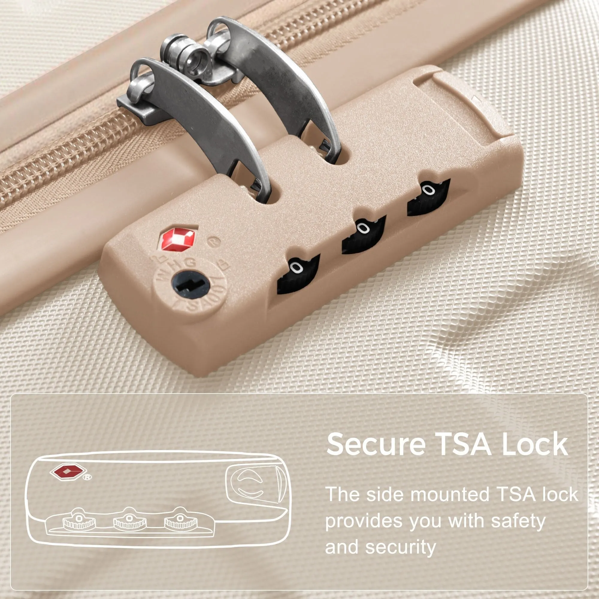 3pcs Luggage Sets with Adjustable Telescopic Handles and TSA Lock & Spinner Wheels (20'' 24'' 28'')