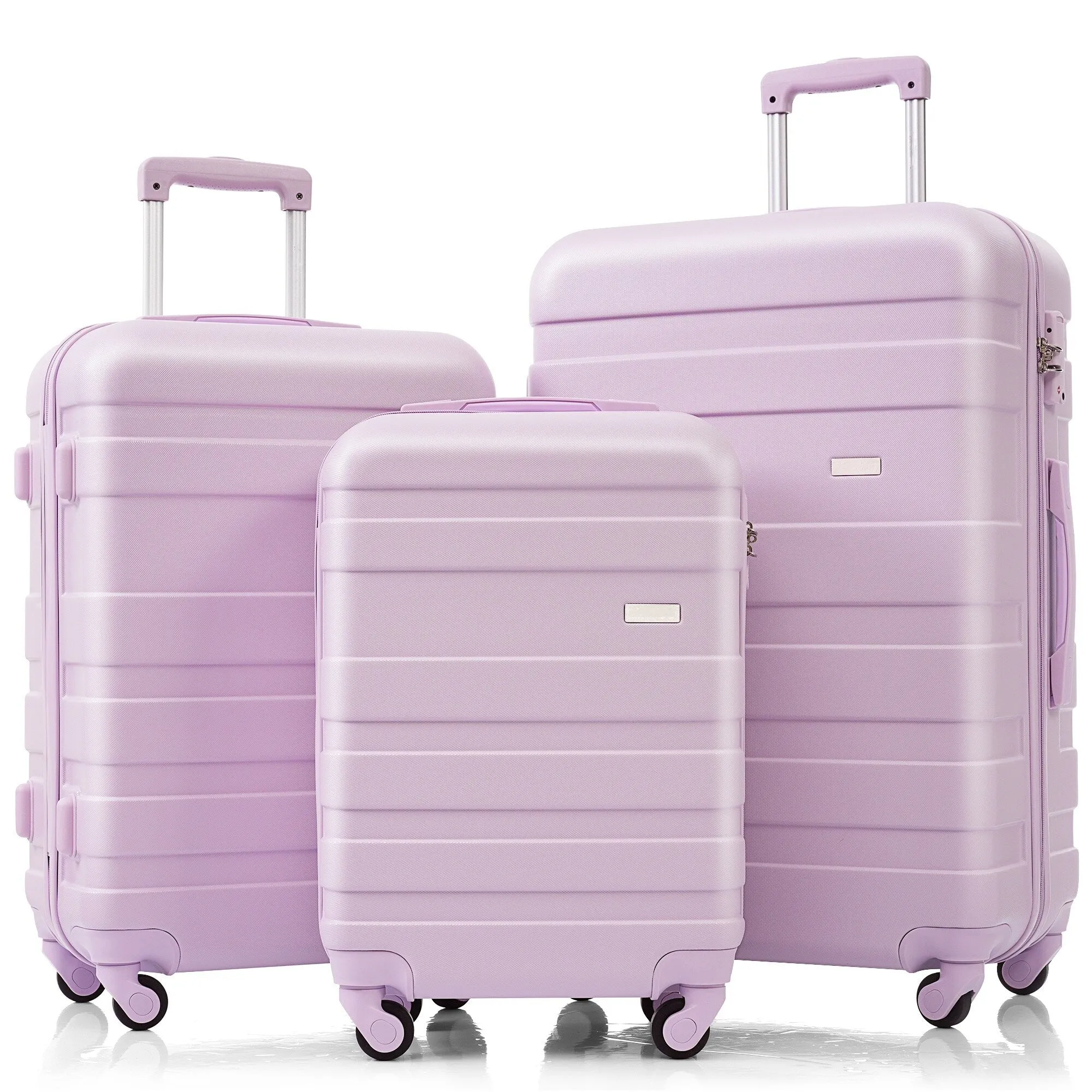 3pcs Luggage Sets with Adjustable Telescopic Handles and TSA Lock & Spinner Wheels (20'' 24'' 28'')