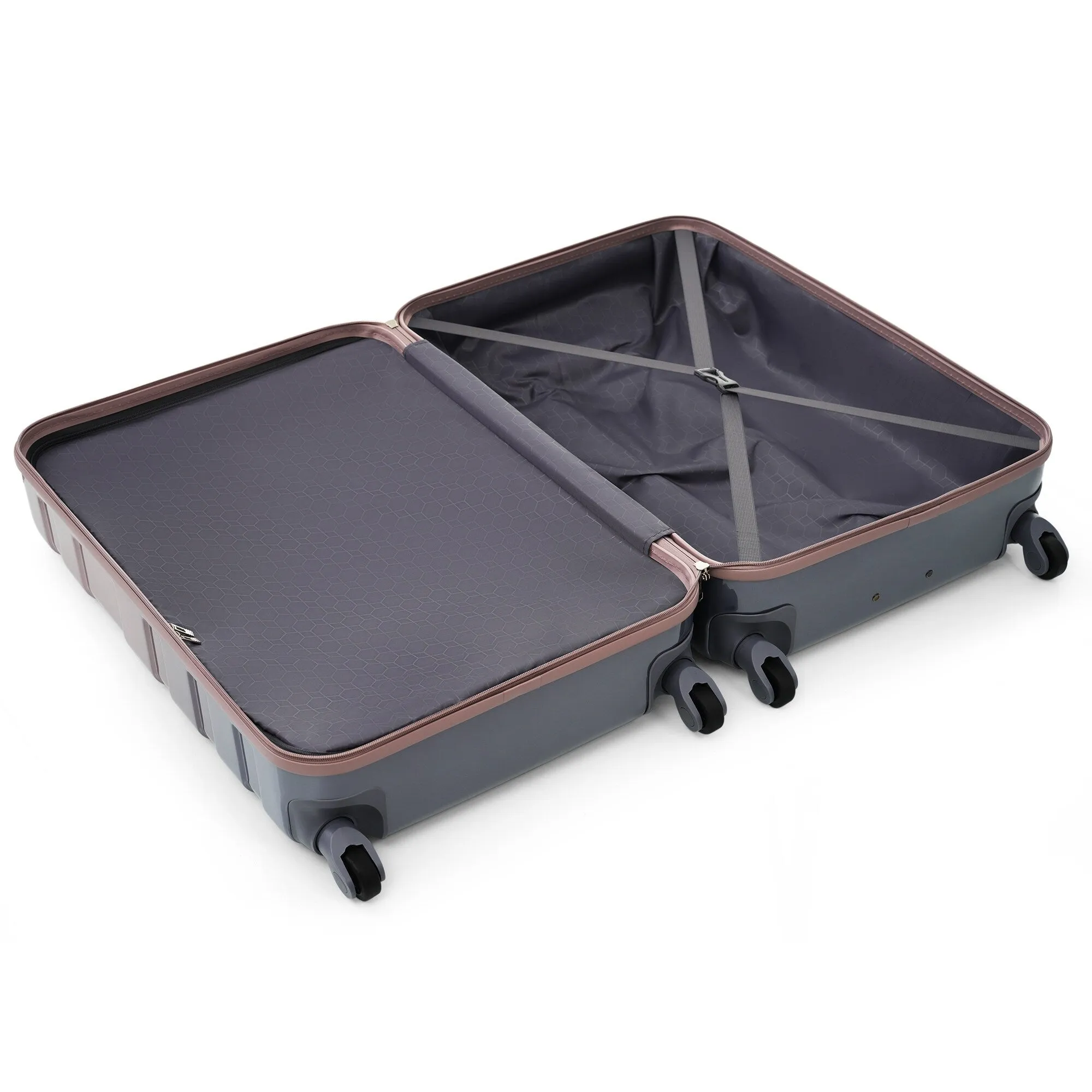 3pcs Luggage Sets with Adjustable Telescopic Handles and TSA Lock & Spinner Wheels (20'' 24'' 28'')