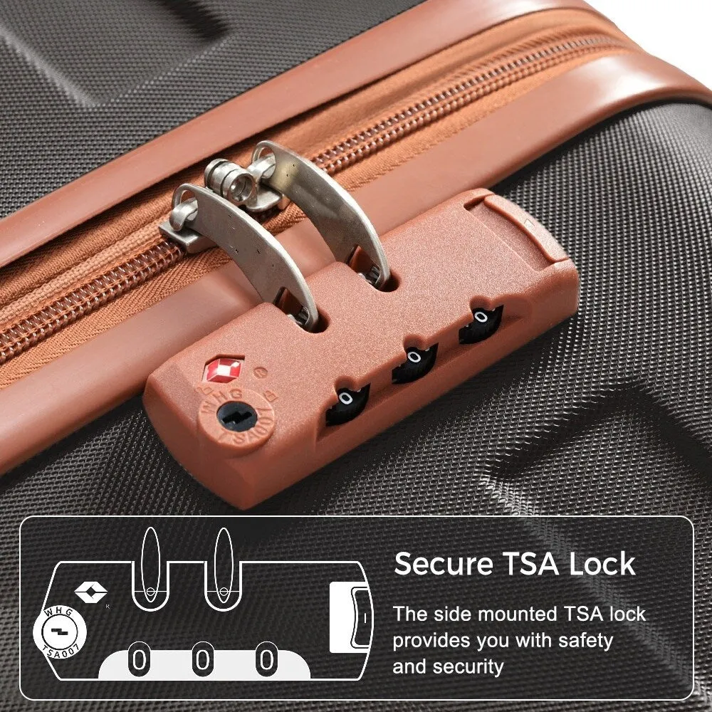 3pcs Luggage Sets with Adjustable Telescopic Handles and TSA Lock & Spinner Wheels (20'' 24'' 28'')