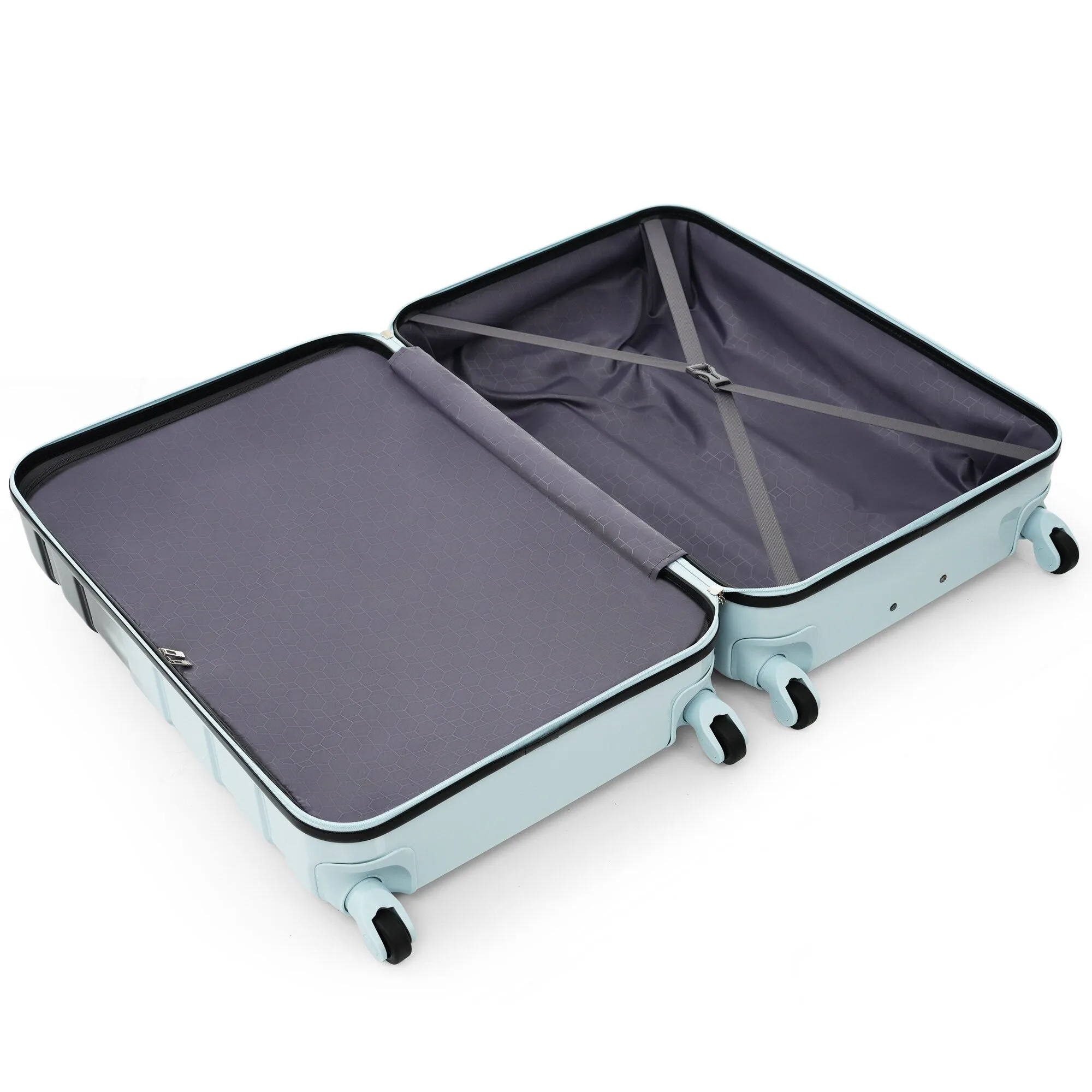 3pcs Luggage Sets with Adjustable Telescopic Handles and TSA Lock & Spinner Wheels (20'' 24'' 28'')