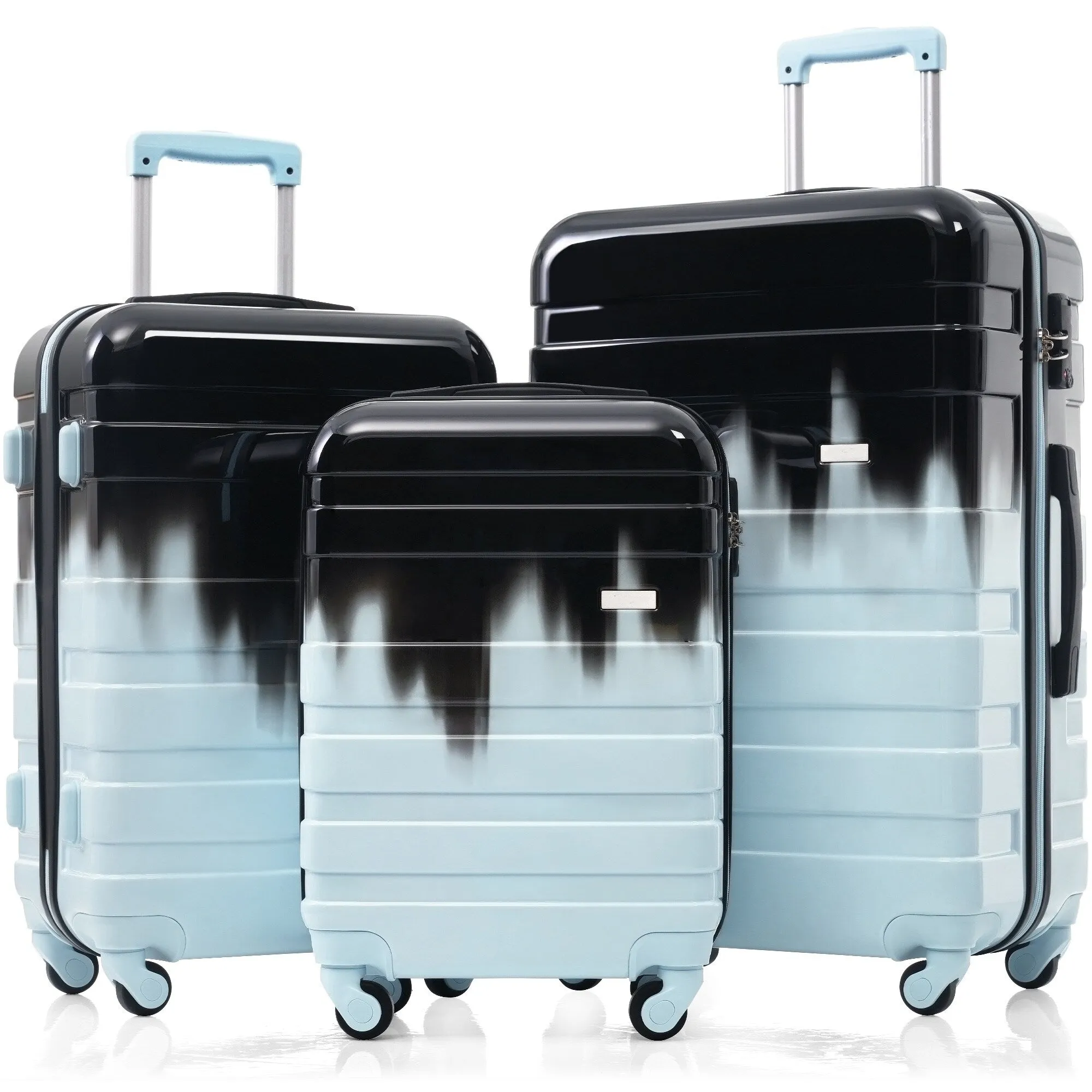 3pcs Luggage Sets with Adjustable Telescopic Handles and TSA Lock & Spinner Wheels (20'' 24'' 28'')