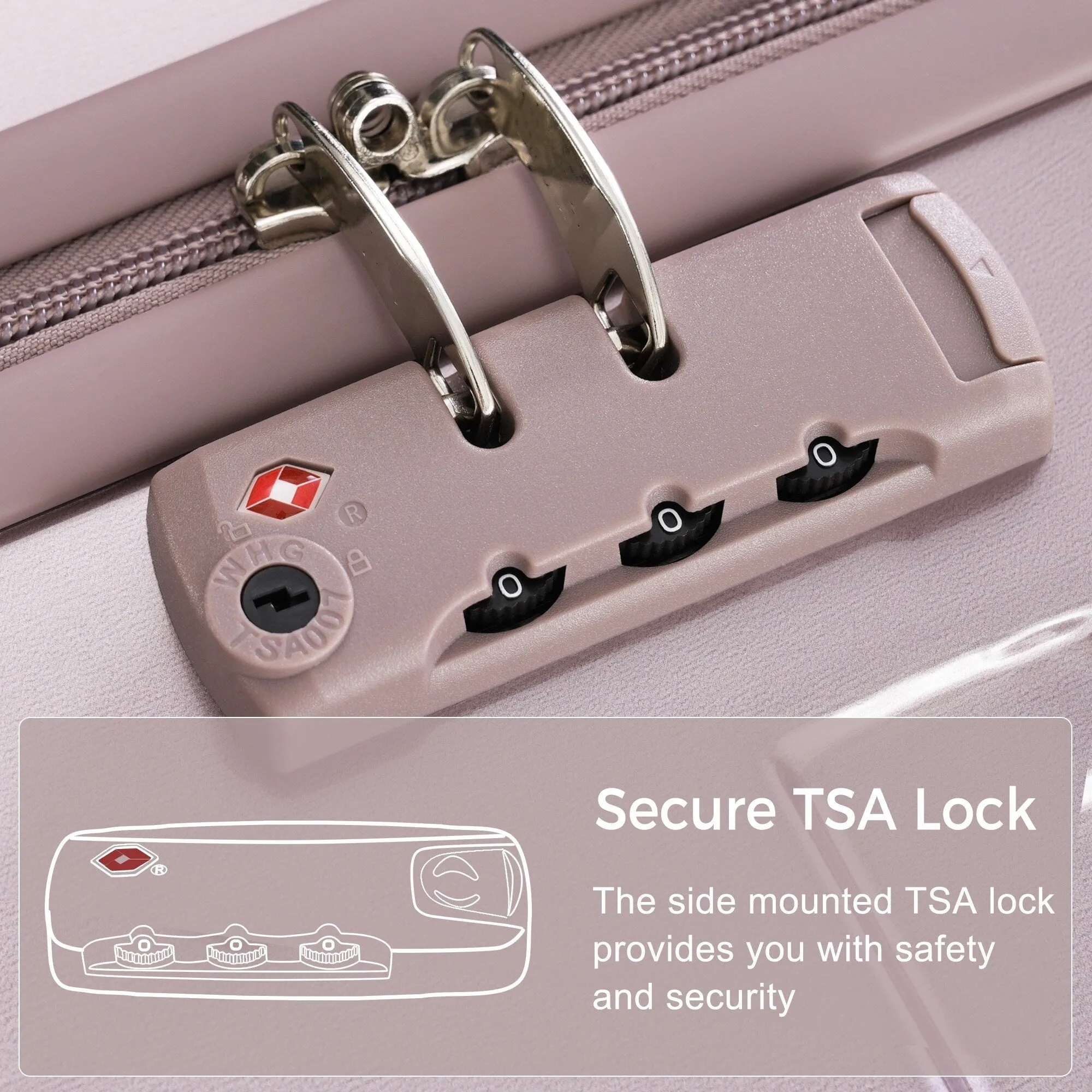 3pcs Luggage Sets with Adjustable Telescopic Handles and TSA Lock & Spinner Wheels (20'' 24'' 28'')