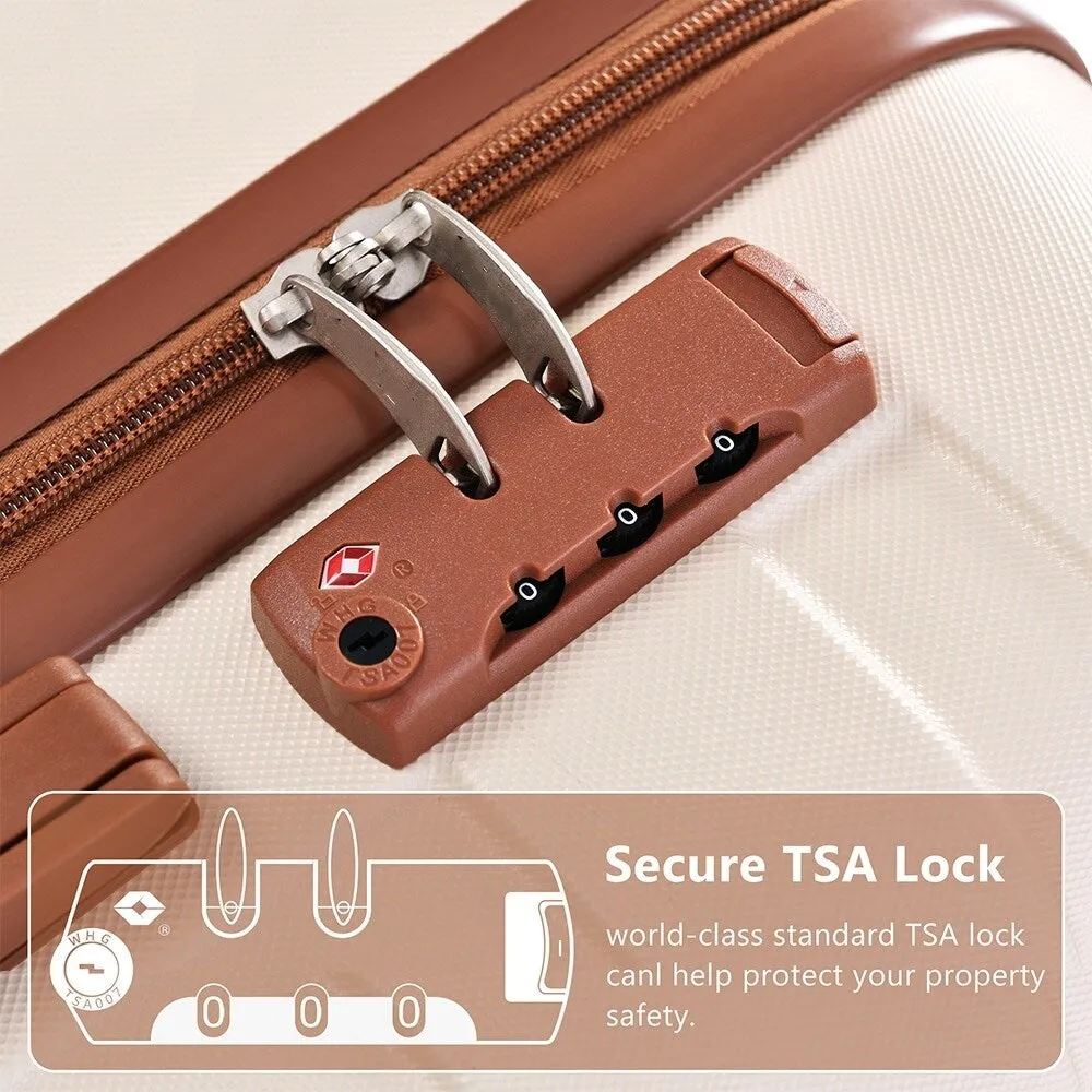 3pcs Luggage Sets with Adjustable Telescopic Handles and TSA Lock & Spinner Wheels (20'' 24'' 28'')