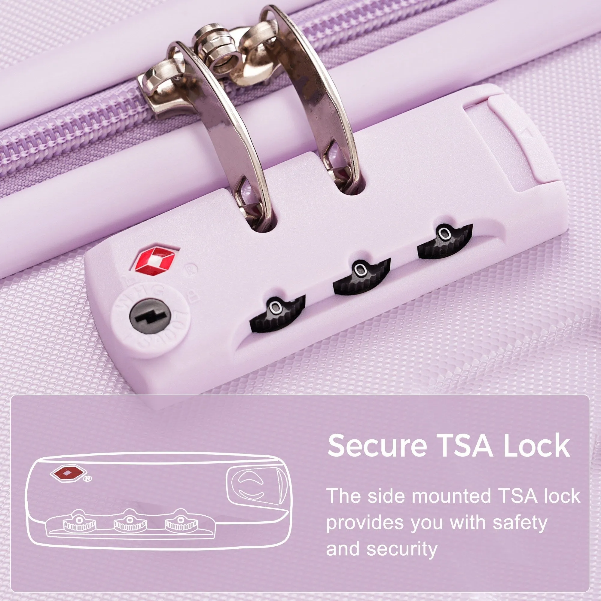 3pcs Luggage Sets with Adjustable Telescopic Handles and TSA Lock & Spinner Wheels (20'' 24'' 28'')