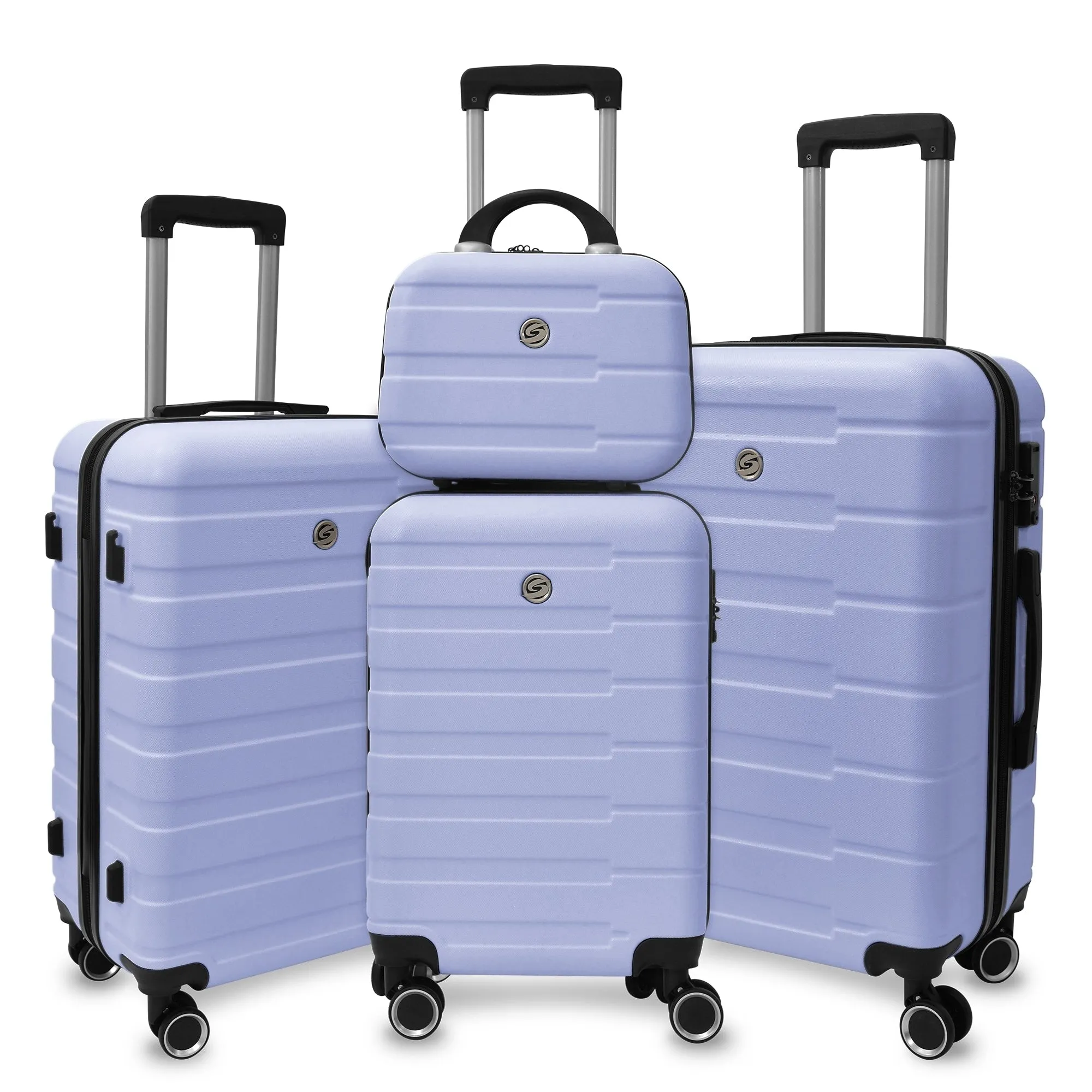4 Piece Hard Shell Luggage Set,Carry on Suitcase with Spinner Wheels,Family Luggage Set(12/20/24/28in)