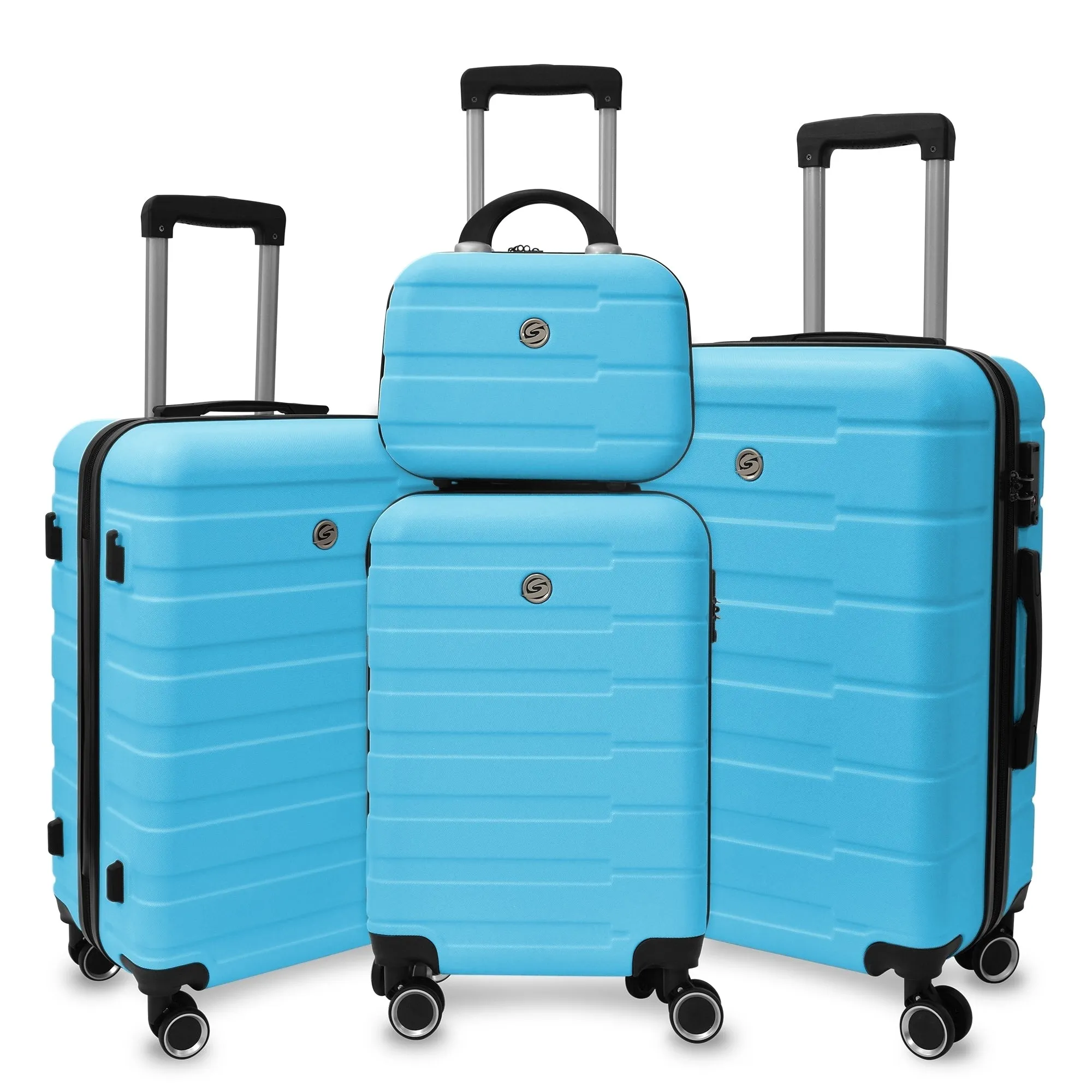 4 Piece Hard Shell Luggage Set,Carry on Suitcase with Spinner Wheels,Family Luggage Set(12/20/24/28in)