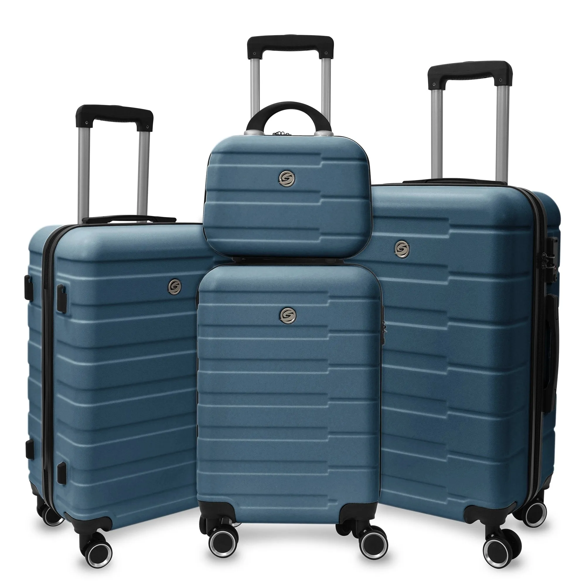 4 Piece Hard Shell Luggage Set,Carry on Suitcase with Spinner Wheels,Family Luggage Set(12/20/24/28in)