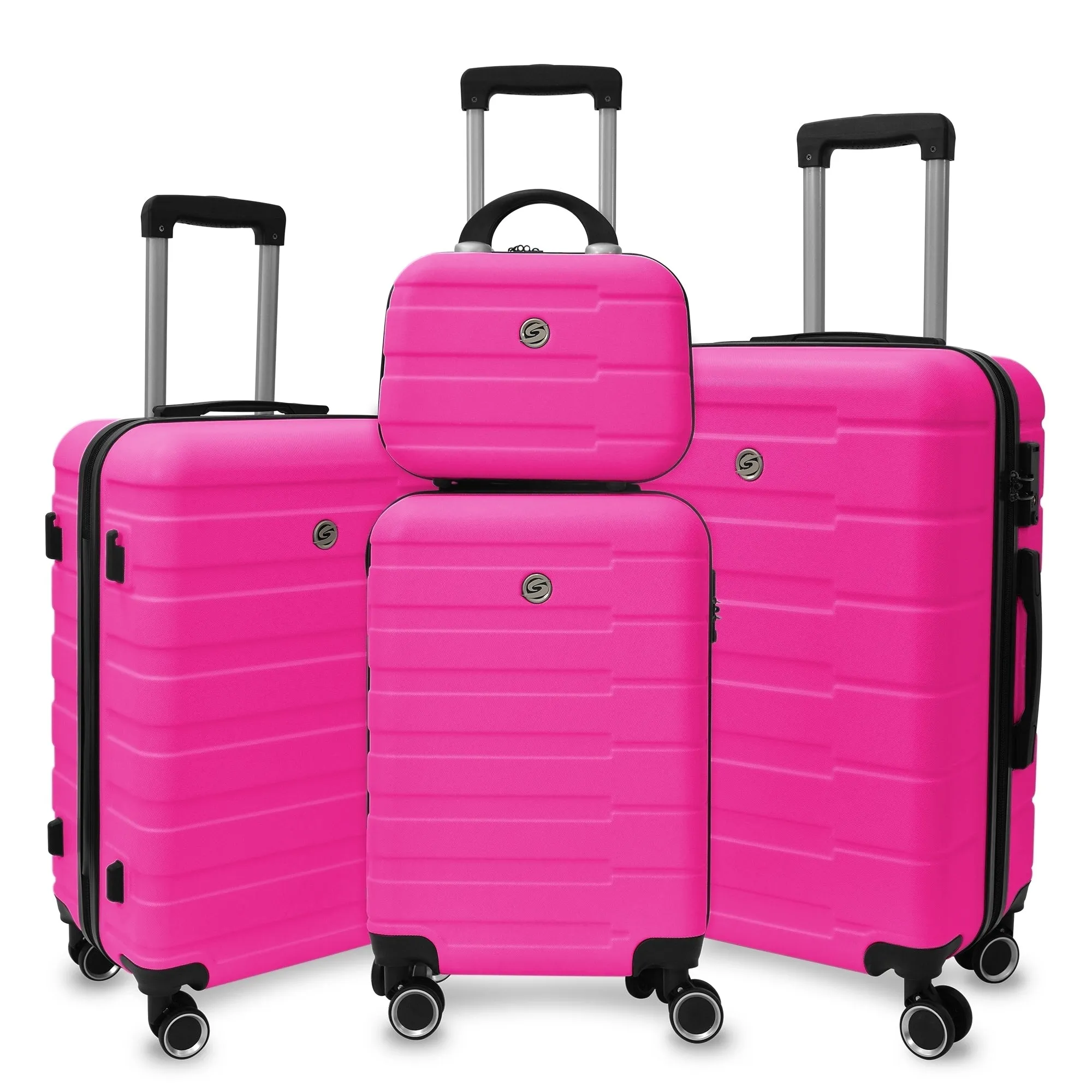 4 Piece Hard Shell Luggage Set,Carry on Suitcase with Spinner Wheels,Family Luggage Set(12/20/24/28in)