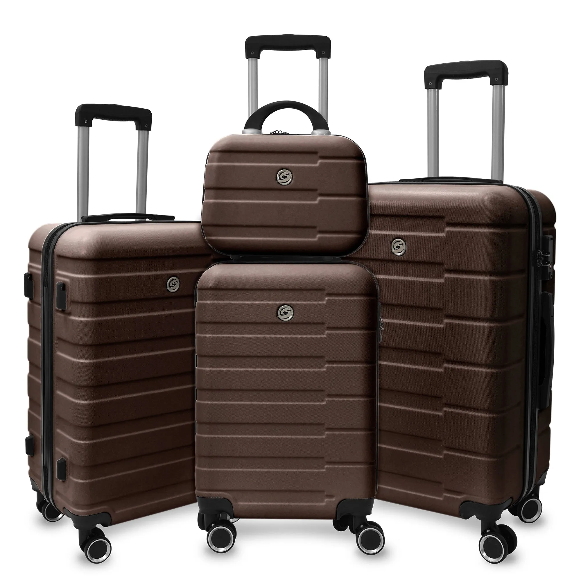 4 Piece Hard Shell Luggage Set,Carry on Suitcase with Spinner Wheels,Family Luggage Set(12/20/24/28in)