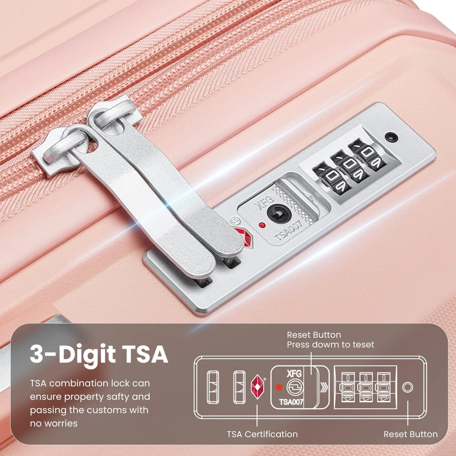 4 Piece Luggage Sets with Spinner Wheels for Men Women, Expandable Suitcase with TSA Lock and Telescopic Handle